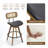 Color Swivel Upholstered Faux Leather Counter Stool with Solid Wood Frame-829197353