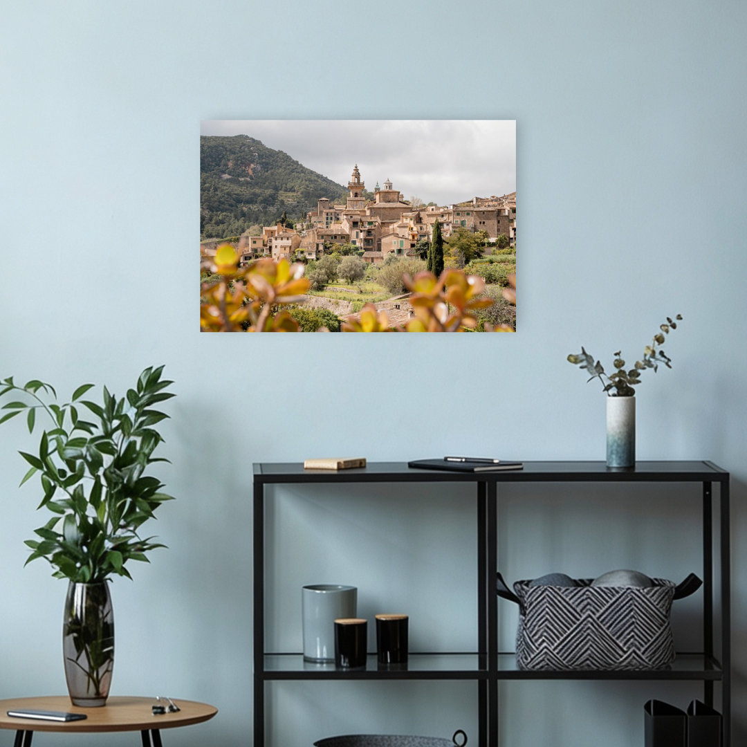 Historic Mediterranean Village Rustic Traditional Tranquil Olive Tree Architecture Landscape Wall Art Print