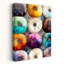 Vibrant Golden Donuts Abstract Colorful Elegant Wall Art Print 1 Piece Wrapped Canvas Wall Art-2009362056