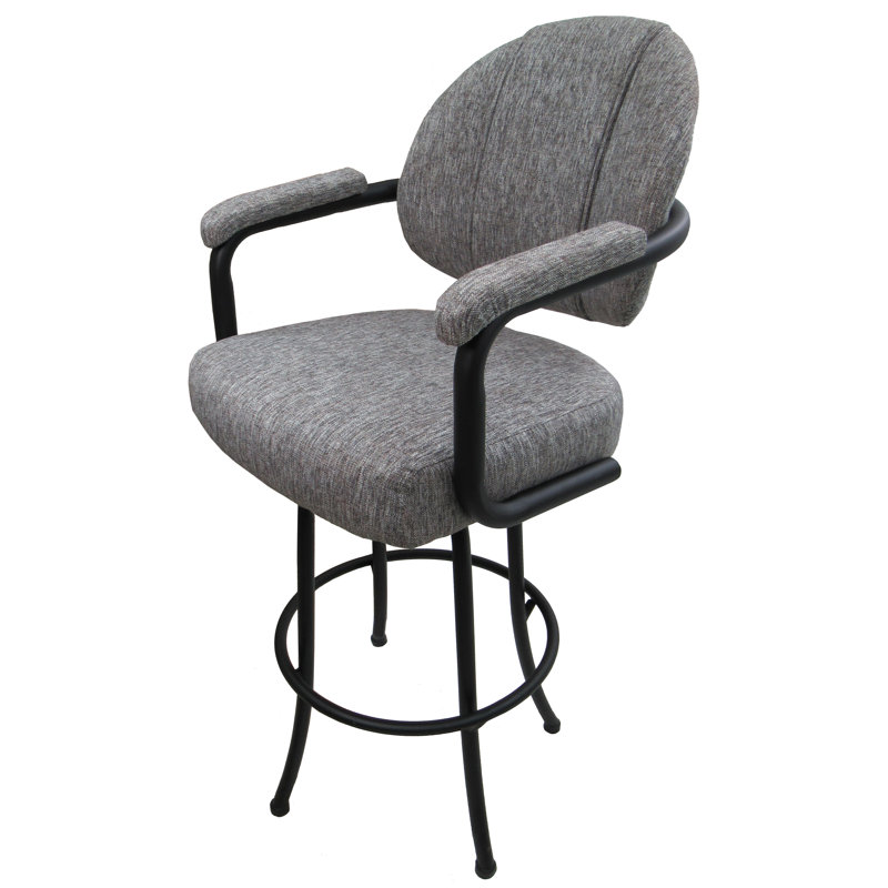 Tabouret de bar pivotant 35 po Monroe, Gris Mojave, Noir, Tabouret de comptoir (siège d'une hauteur de 26 p