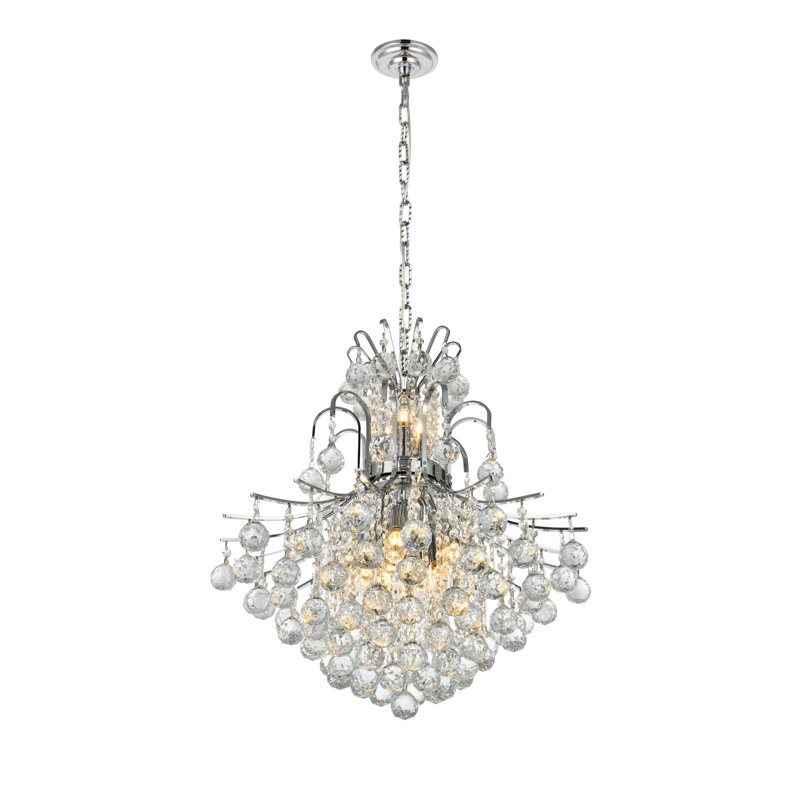 Stoller - Lustre à niveaux lumineux avec accents de cristal, Chrome chrome, Coupe royale, 11