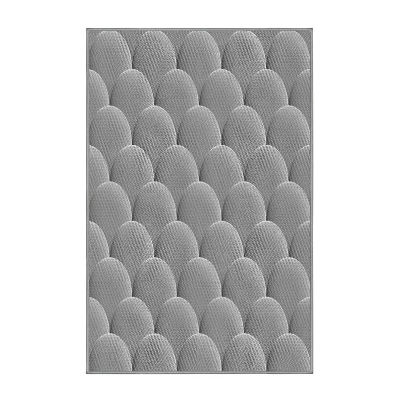 Tapis décoratif gris géométrique, Rectangle 5 pi x 7 pi