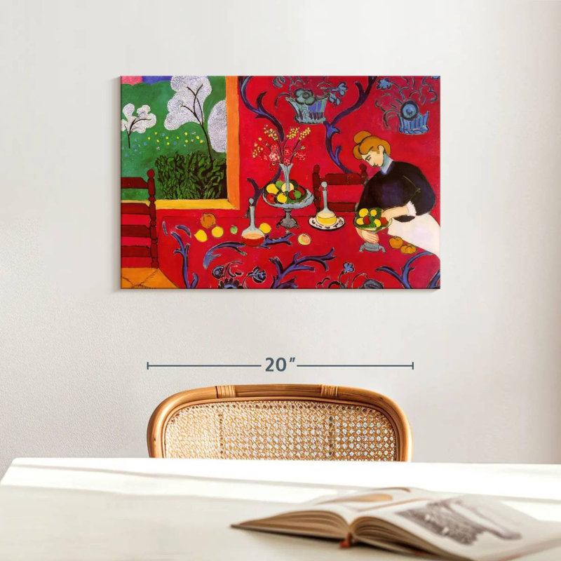 Harmonie Leisha en rouge, H 16 po x l 24 po