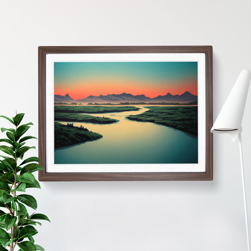 Mountain River Vol.5 - Framed Print, 46cm H x 64cm W x 2cm D, Walnut Framed