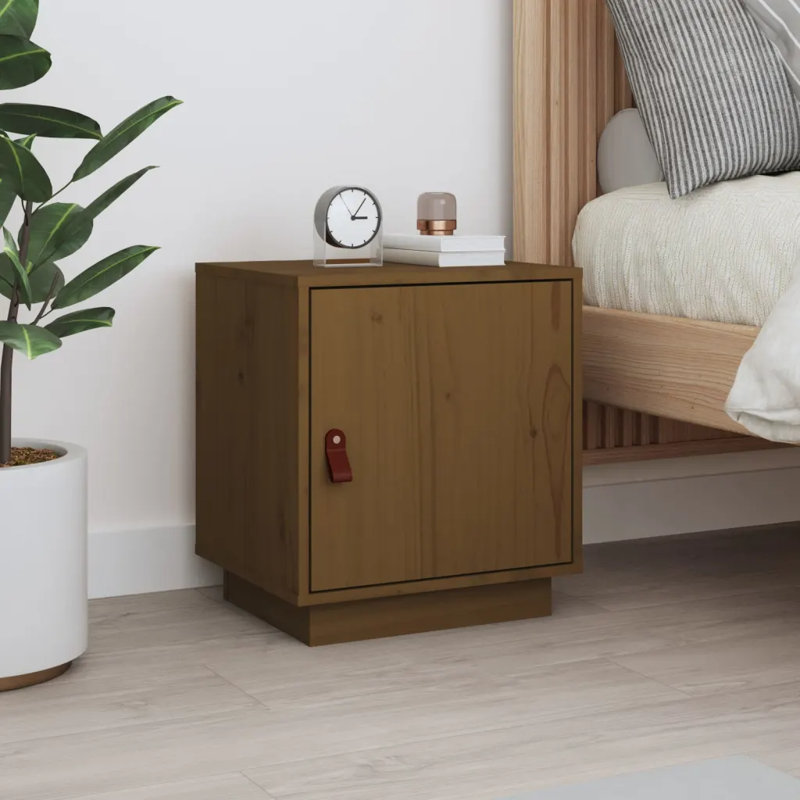 Julea Bedside Table, Honey Brown