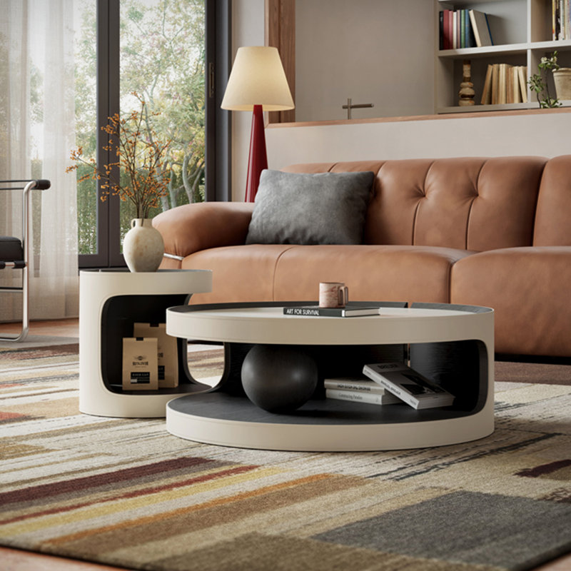 Ensemble de tables basses rondes en marbre italien