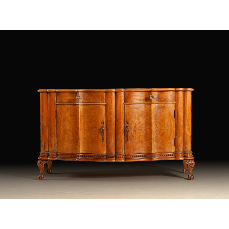 Original Restored Italian Antique Serpentine Buffet