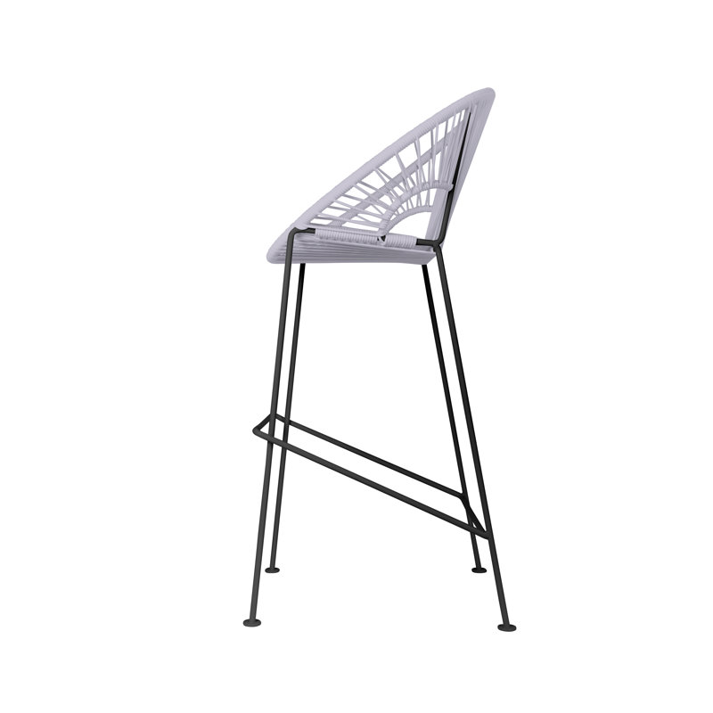 Puerto Outdoor Handmade Bar Height Stool, Black, Clear