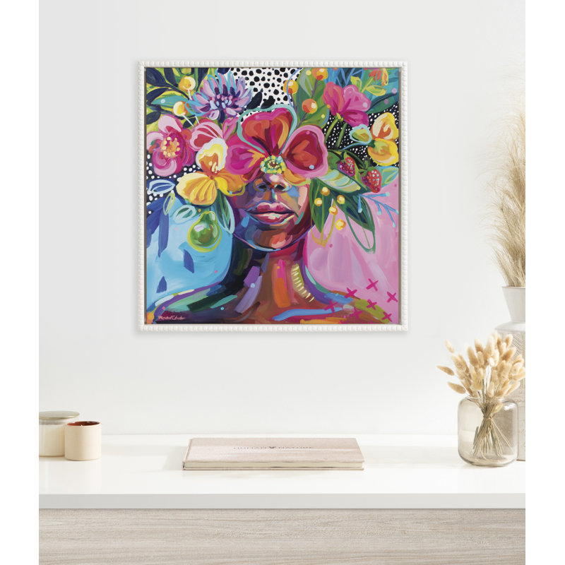 «She Was A Curious Mind» par Rachel Christopoulos, reproduction d'art sur toile encadrée, H 22 po x l 22 po