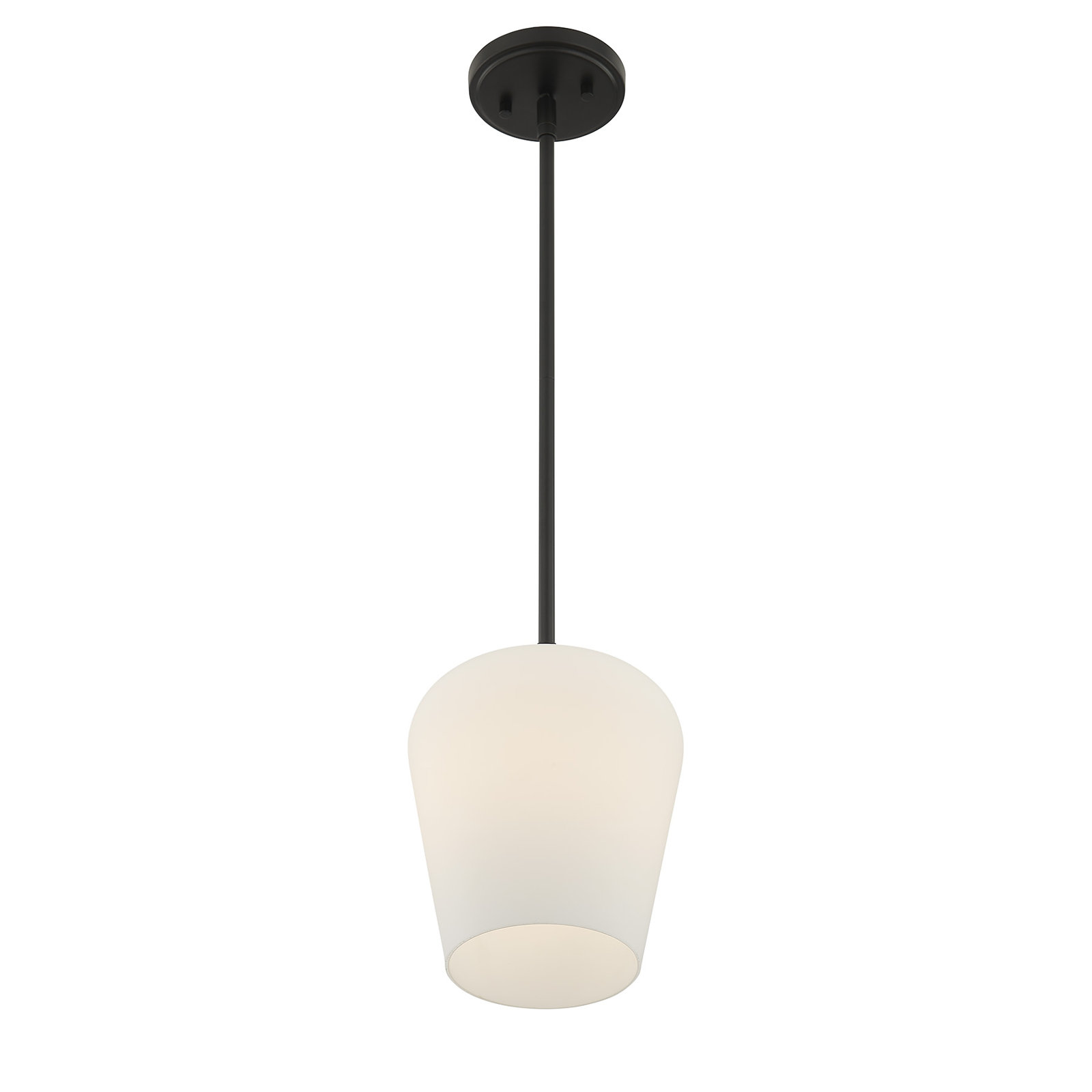 Breena Dimmable Single Light Pendant, Matte Black, White