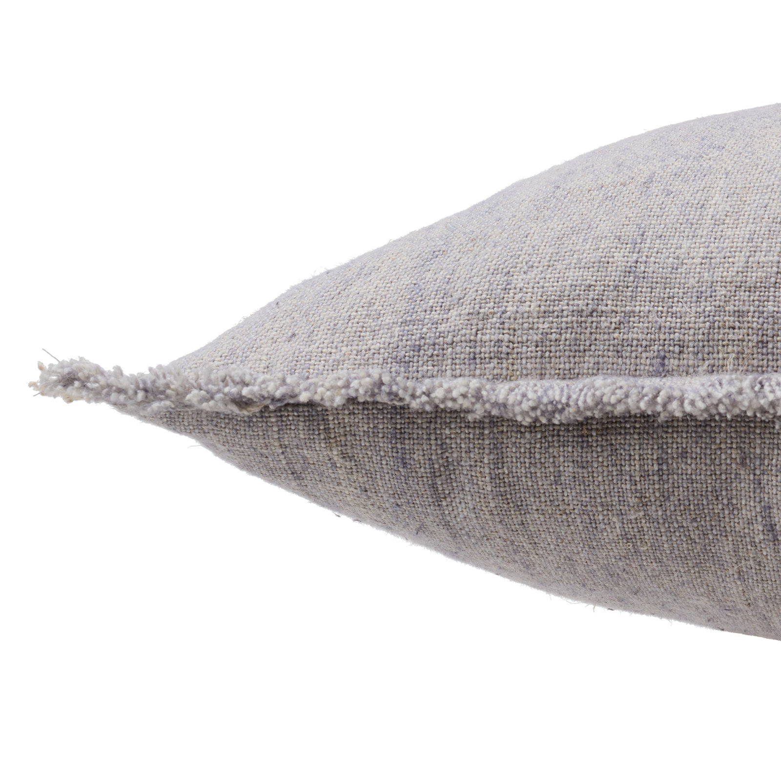 Rockefeller Fringed Linen Throw Pillow, Polyester, 16" H x 24" W, Gray