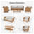 5 Persons All-Weather Wicker Outdoor Sofa Set With Cushion