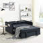 Lit escamotable de 55,5 po en velours noir, avec un espace de vie spacieux Lit en velours, position de sommeil confortable