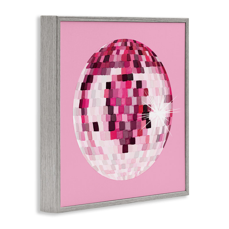 Boule disco rose éblouissante, H 17 po x l 17 po x P 1,5 po, Estampe numérique Farmhouse