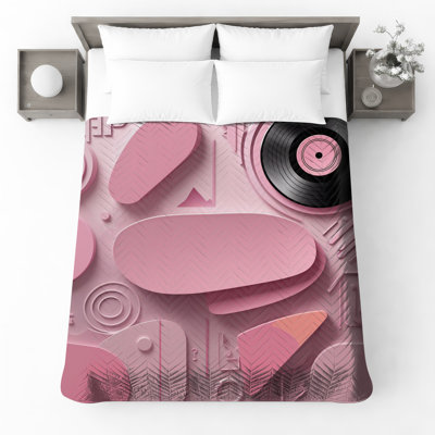 Couvre-lit matelassé rose