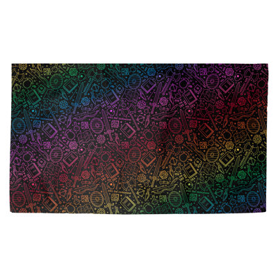 Tapis noir/turquoise/rouge rpg Avicia