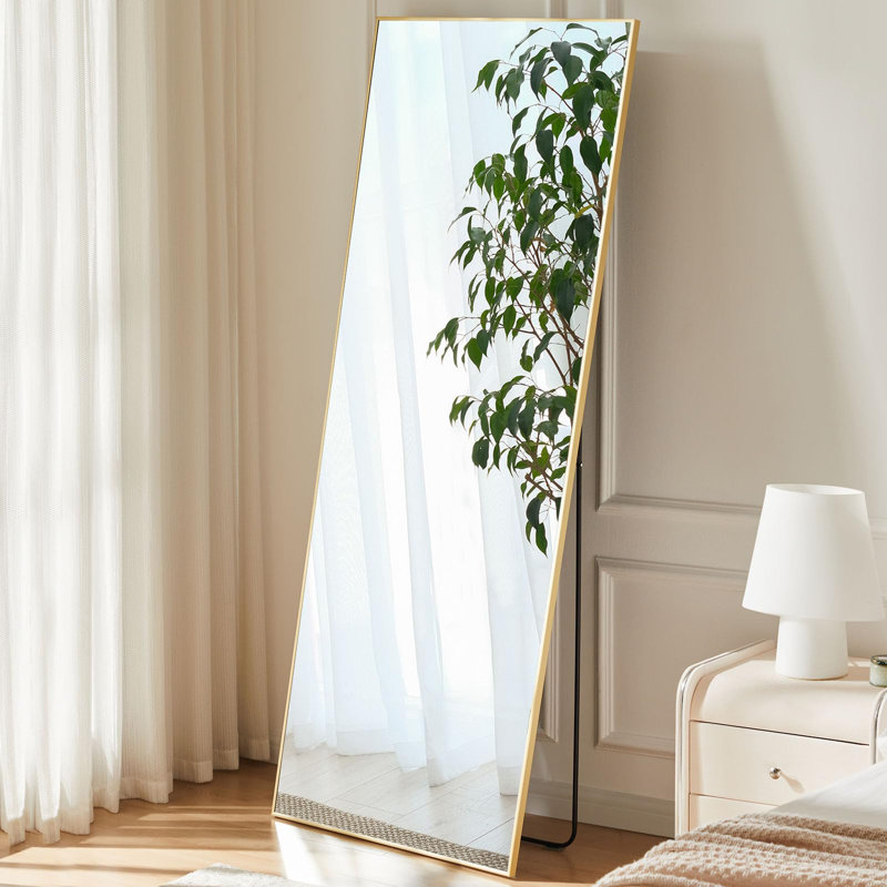 Amarpal 21" Wide Aluminum Rectangle Mirror, Gold
