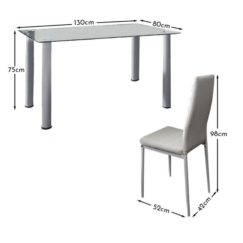 Gorge 6 - Person Dining Set, White