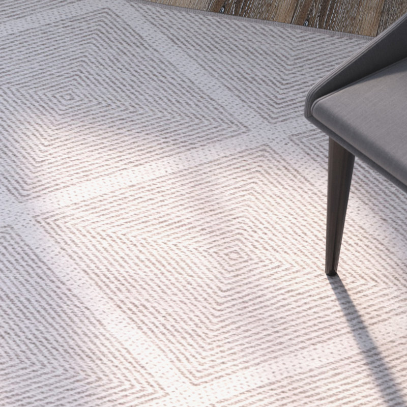 Tapis gris en coton tissé à plat à la main Abberton, Rectangle 5 pi x 8 pi