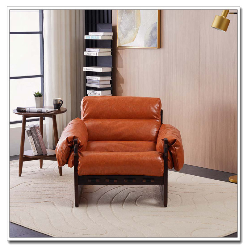 Chaise longue de style médiéval moderne, Orange rétro