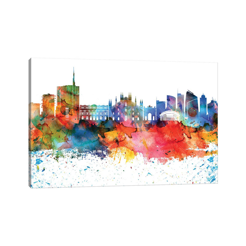Milan Skyline by WallDecorAddict - Wrapped Canvas Gallery-Wrapped Canvas Giclée, 101.6 cm H x 66.04 cm W x 1.91 cm D