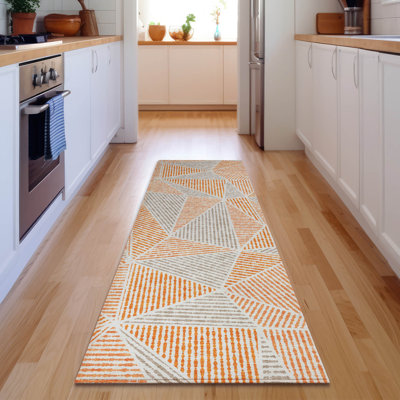 Premium Machine Washable Cerrito Orange Rug