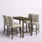 Alberica 5-Piece Solid Wood Dining Set with Upholstered Seats
