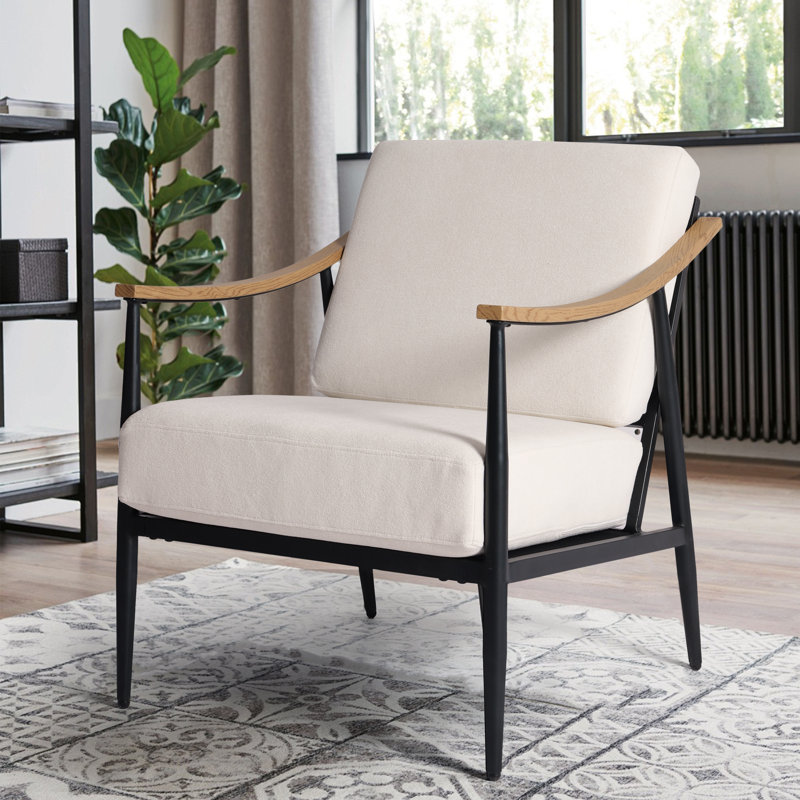 Fauteuil de lecture moderne 26 po Mid-Century, Blanc