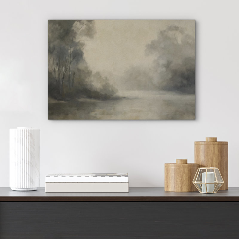 «Pastel Forest River», paysage abstrait, minimaliste, encadré, images de salon, Toile tendue, H 12 po x l 18 po