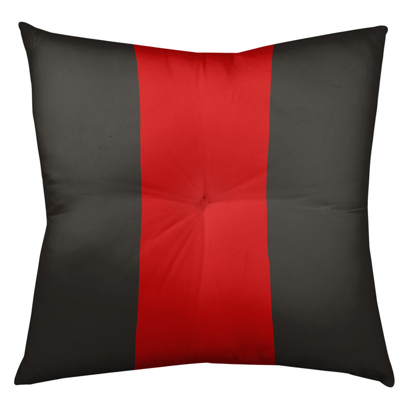 Coussin de sol touffeté, 26 po x 26 po, Étain / Rouge