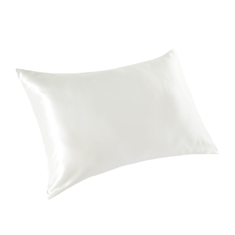 Ensemble de 2 taies d'oreiller en soie pour chambre d'amis, Taie d'oreiller taille très grand, Blanc