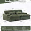 Double méridienne intérieure, canapé-lit rembourré surdimensionné pour l'intérieur, canapé de luxe à assise profonde, sans assemblage requis, vert-323835338