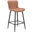 Table de salle à manger en similicuir brun de 2 chaises de hauteur rectangulaire de style Mid-Century, douce et pour tabourets de maison-1967113558