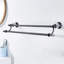 Porte-serviettes, porte-serviettes double réglable, porte-serviettes de salle de bain mural, cristal noir-135142288