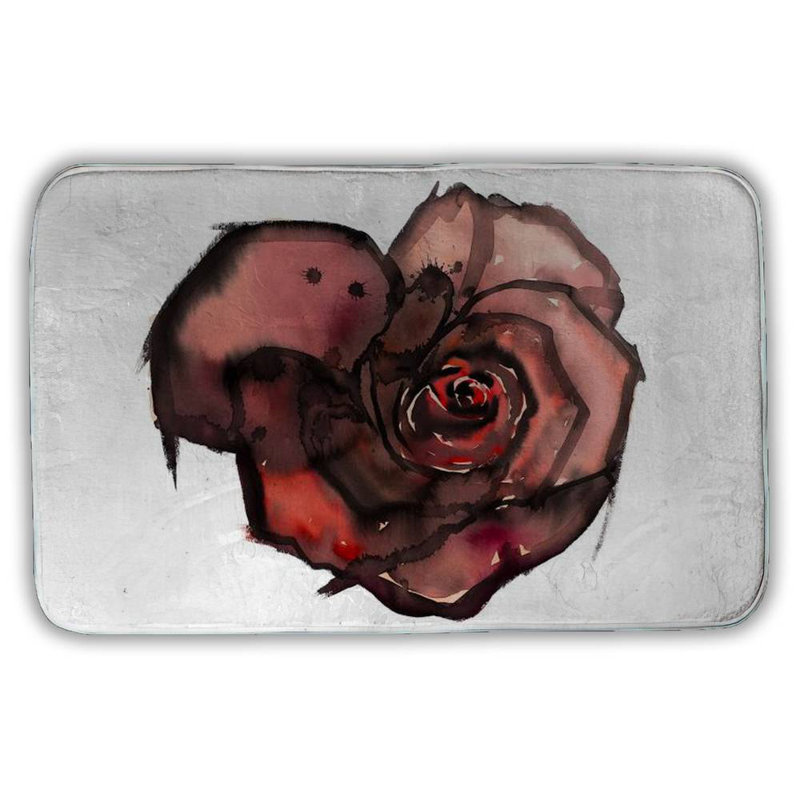 Dark rose Bath Mat with Non-Slip Backing - Quick Dry Memory Foam Bathroom Rug - Absorbent - Modern Plush Spa-Style - Machine Washable