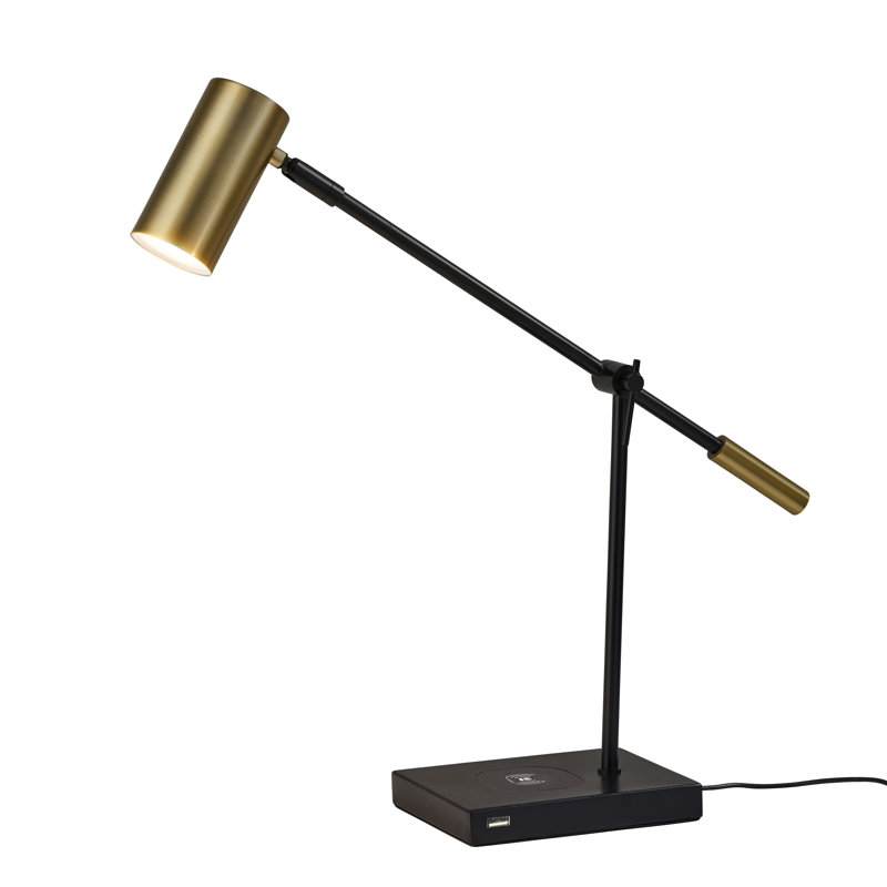 Flemings Adjustable Metal USB Desk Lamp, Black