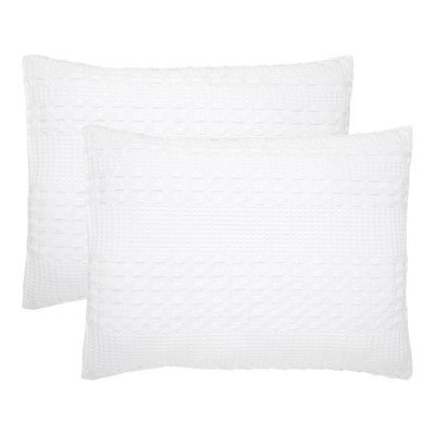 Waffle Weave Dark Gray Cotton Euro Sham Set of 2