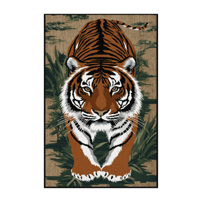 Washable Swamp Tiger Big Cats Area Rug