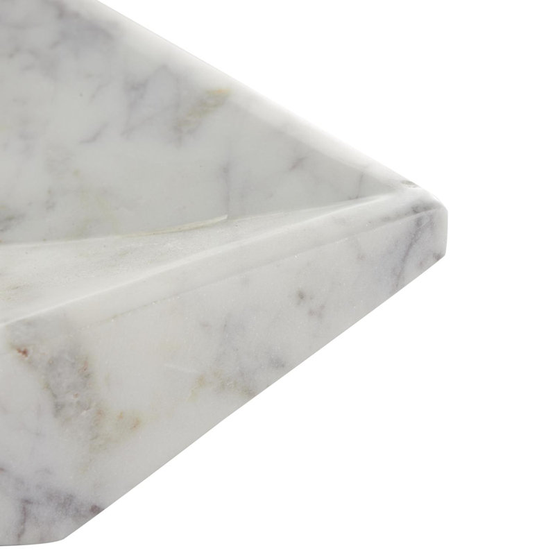 Plateau Lucien et marbre gris, H 2,1 po x l 8 po x P 8 po