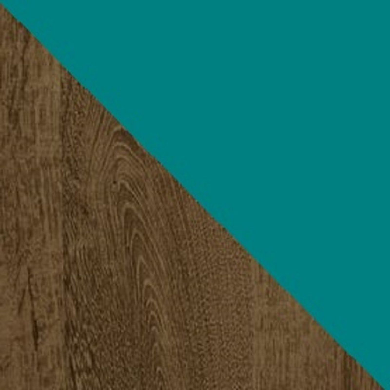 Darryl TV Stand for TVs up to 50", Rustic Brown/Aqua Blue