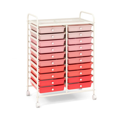 Nesma 20 Drawer Storage Drawer with Locking Wheels