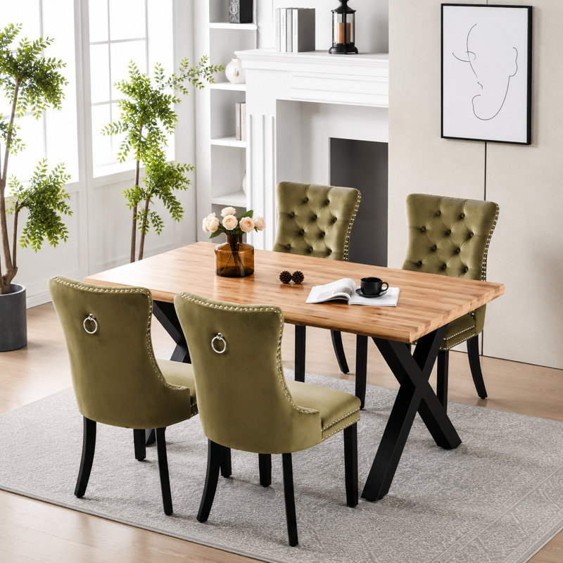 Pine Metal Base Dining Table