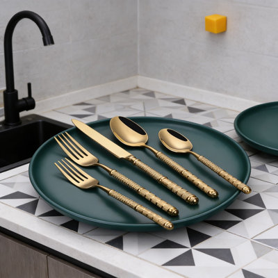 Ensemble de 20 couteaux à steak en acier inoxydable de qualité supérieure avec motif en relief - Couverts élégants pour les repas raffinés et les réceptions à la maison