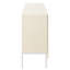 Buffet console beige avec porte inférieure incurvée et accent de rainures arquées - Armoire de décoration American Design