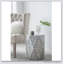 16 x 14 x 18 po, tabourets de jardin hexagonaux, table d'appoint unique Capiz, noir / blanc