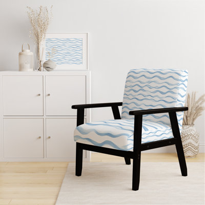 Chaise d'appoint abstraite - Fauteuil bleu Coastal Soft Waves
