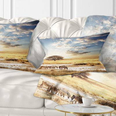 Coussin lombaire en eau potable zèbres africain