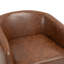 Fauteuil pivotant Frankie, couleur café, en similicuir, avec piètement en bois massif-278227325