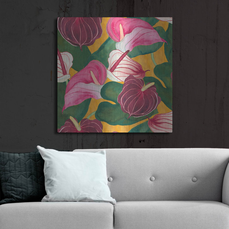 «Heavenly Divine - Anthuriums» par Carissa Luminess, H 36 po x l 36 po