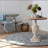30" Ramani Antique Round Wood Table, Distressed Design, Rustic Style
